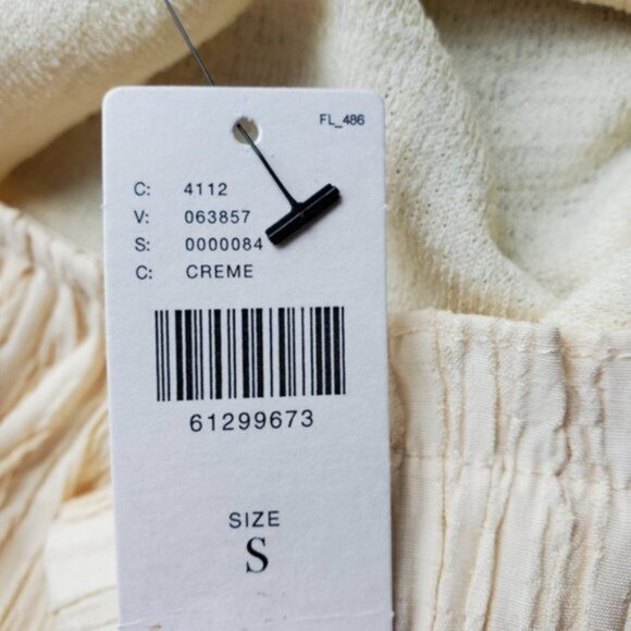 Anthropologie Current Air Cream Ruffled Top Size Small - Picture 12 of 12